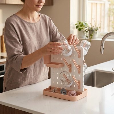 Egouttoir-biberon-base-anti-dérapante-maman-classant-biberons-et-accessoires
