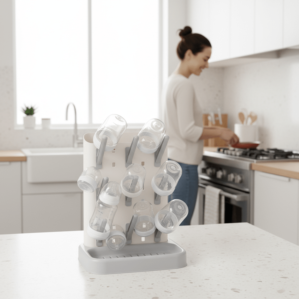 Egouttoir-biberon-compact-plan-de-travail-organisé