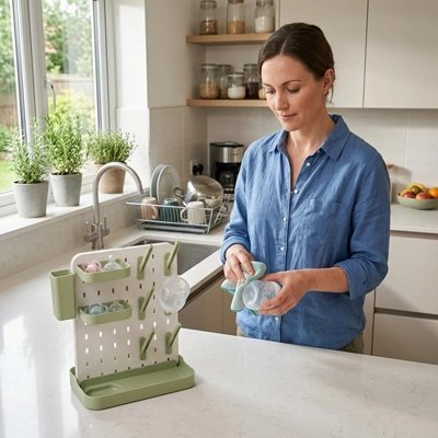 Egouttoir-biberon-pratique-sur-plancher-maman-récuperant_biberons-secs