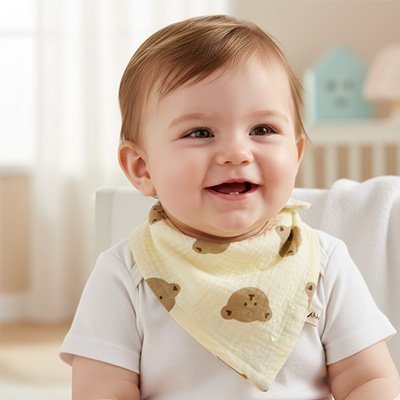 bavoir-bandana-pratique-coton-doux-absorbant-ours