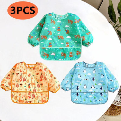 bavoir-bébé-imperméable-manches-longues-multicolore-lot-de-3
