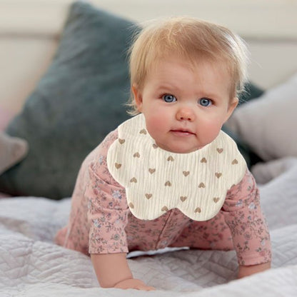 bavoir bébé absorbant-imperméable-multicouche-coton-ours-coeur-arc-en-ciel