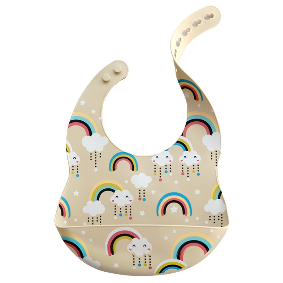 BAVOIR-BEBE-PRATIQUE-ET-AJUSTABLE-EN-SILICONE-ARC-EN-CIEL