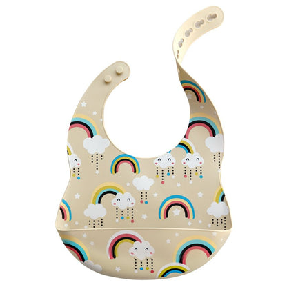 BAVOIR-BEBE-PRATIQUE-ET-AJUSTABLE-EN-SILICONE-ARC-EN-CIEL