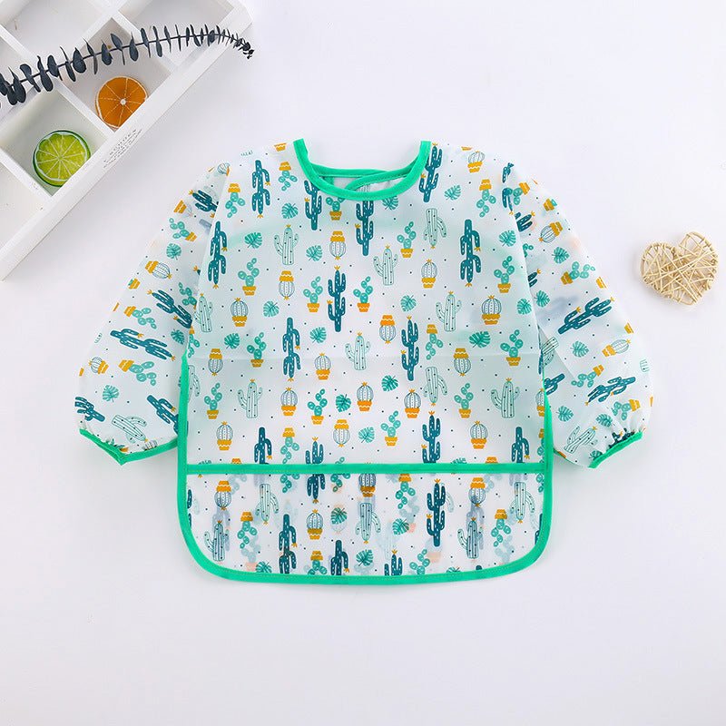 bavoir-manche-longue-imperméable-ajustable-cactus