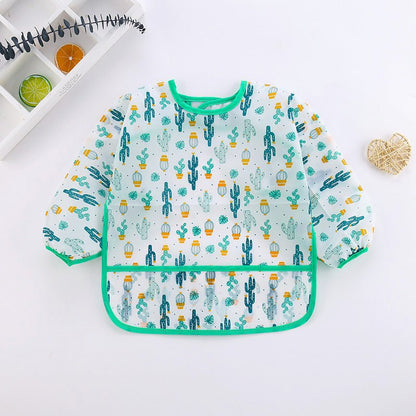bavoir-manche-longue-imperméable-ajustable-cactus