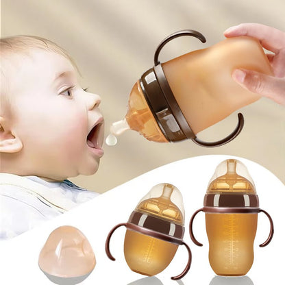 biberon-anti-colique-silicone-bébé-serein-en-buvant-sans-bpa-brun