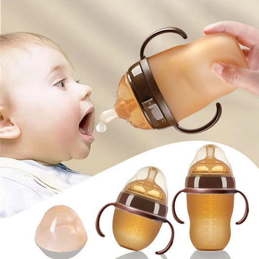 biberon-anti-colique-silicone-bébé-serein-en-buvant-sans-bpa-brun