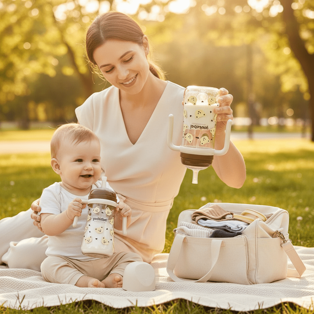 BIBERON-BEBE-MAIN-MAMAN-AVEC-BEBE-PARC-EVOLUTIF-ANTI-COLIQUE-YOUKEBEI-BRUN-CAFE