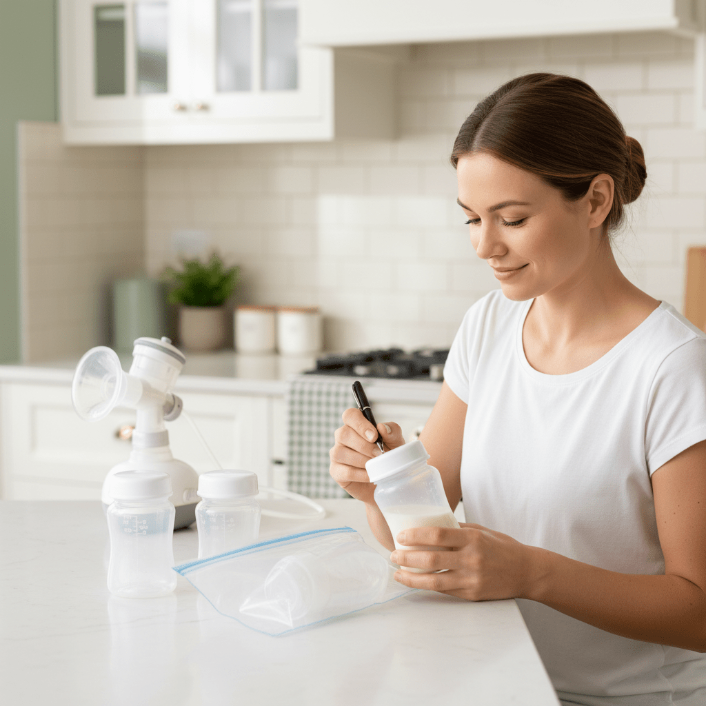 biberon-maman-étiquetant-conservation-lait-maternel-et-jus-sans-bpa-blanc