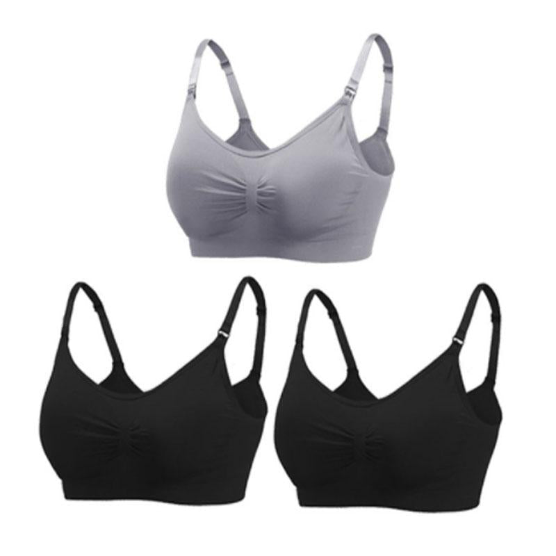 brassière allaitement gris et noir ouverture facile gris noir 3 Pièces
