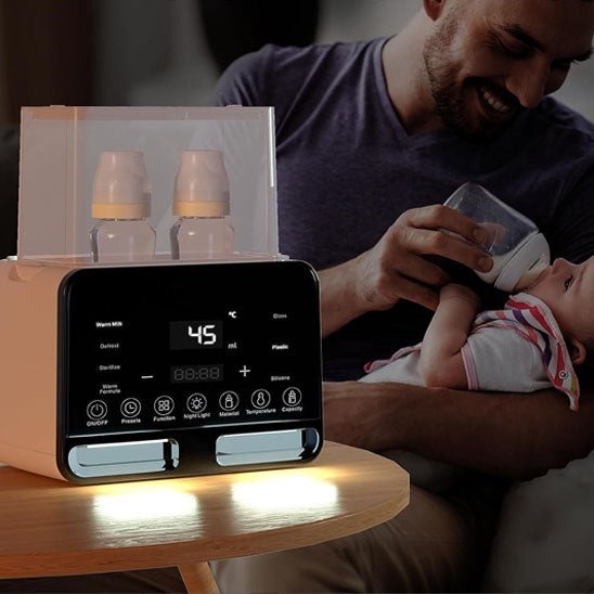 chauffe-biberon-fonction-maintien-au-chaud-stérilisateur-double-programmable-blanc