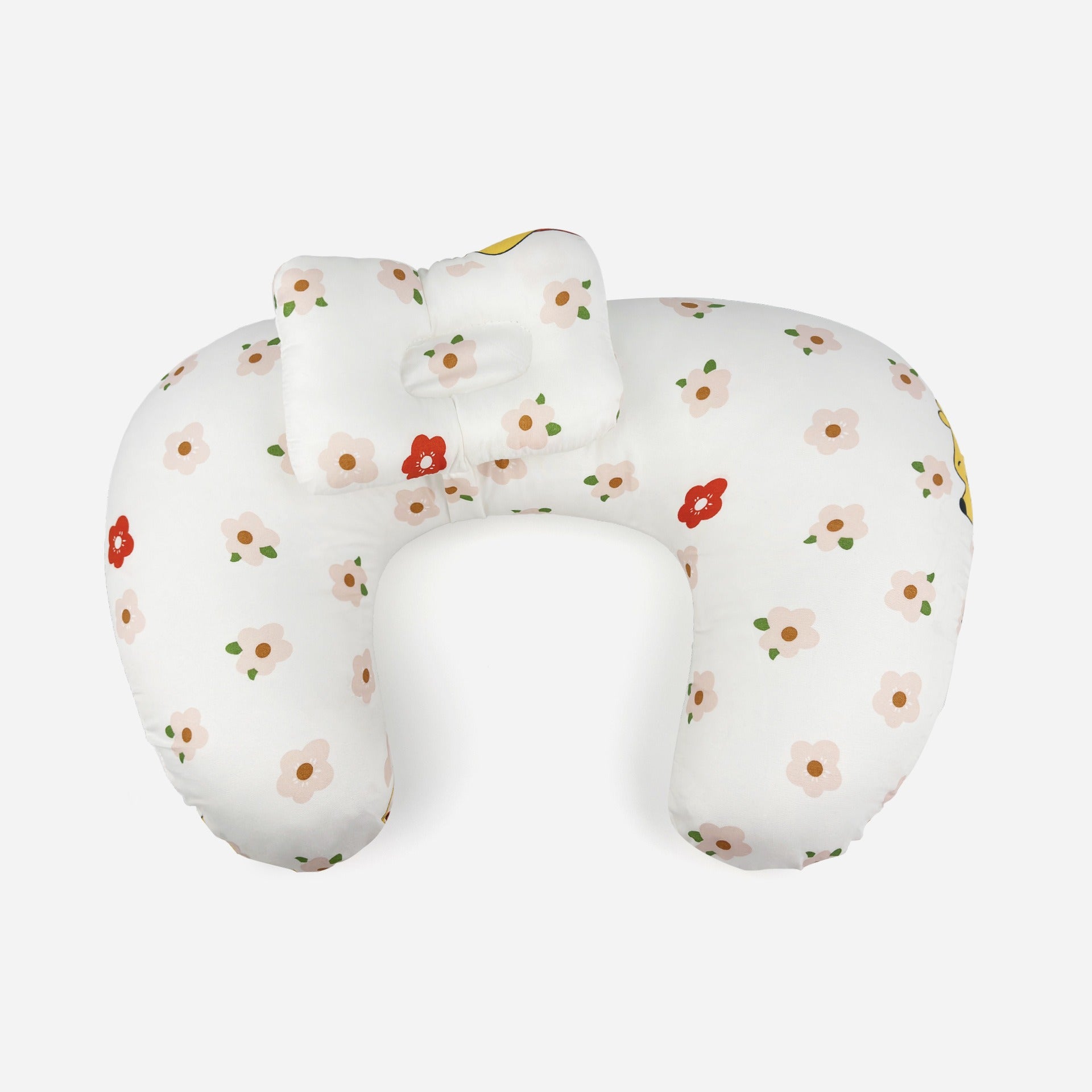 coussin allaitement blanc avec fleur ErgoConfortBio Blanc