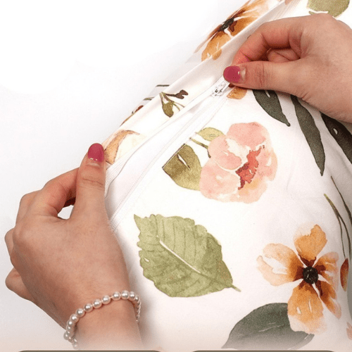 coussin allaitement housse amovible petite fleur jaune Eveilune