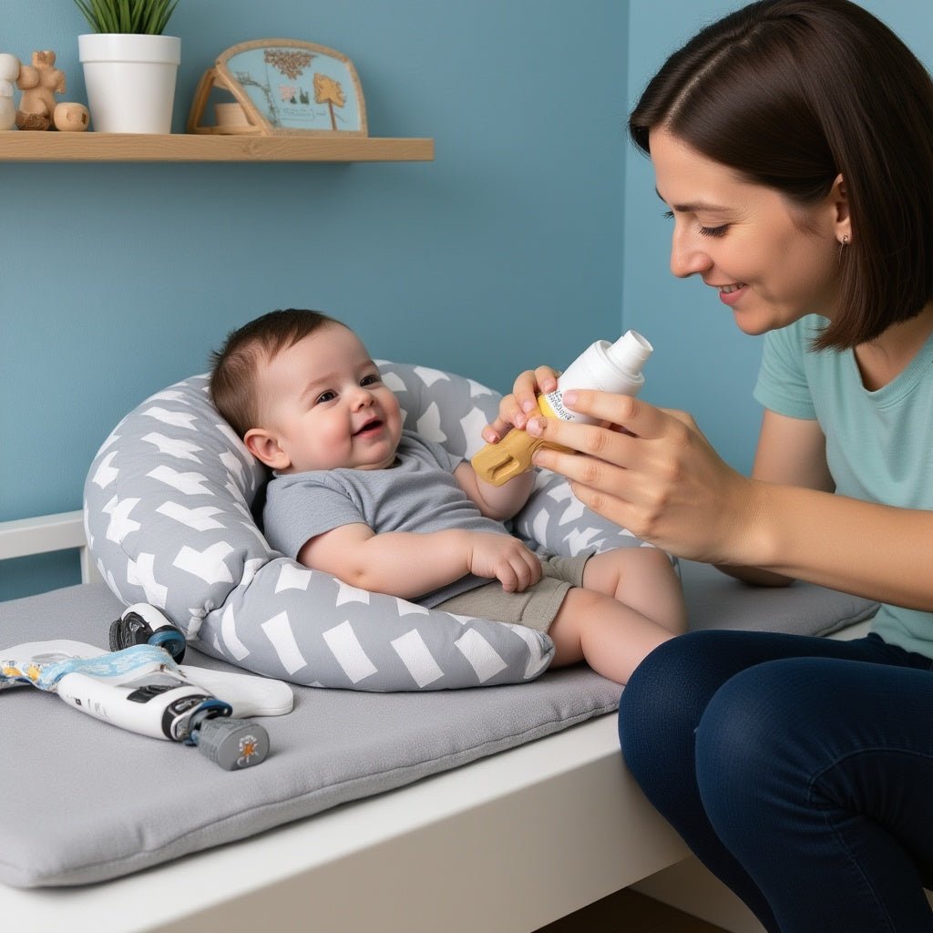 coussin allaitement léger et transportable Ergoliberty Bleu