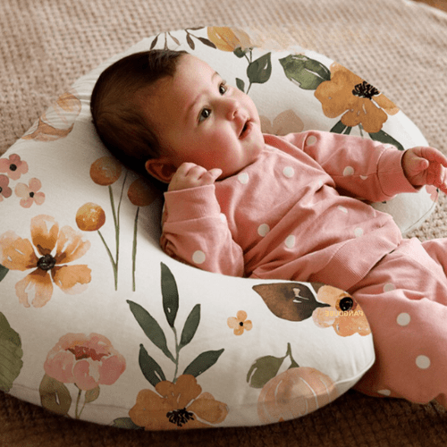 coussin allaitement soutien d'assise bébé petite fleur jaune Eveilune