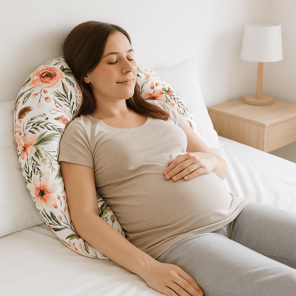 coussin allaitement support grossesse maman Eveilune Floral Rose