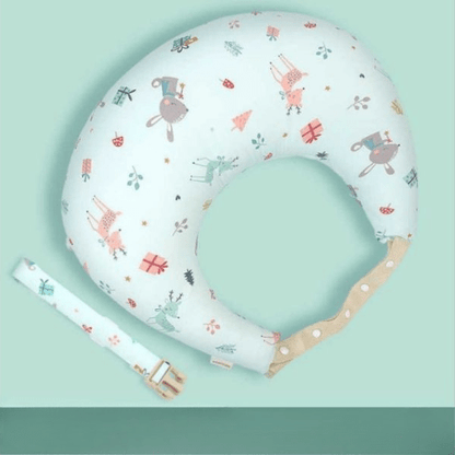 coussin d'allaitement bleu avec chevron babyluxo animaux