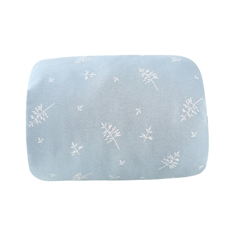 coussin d'allaitement bleu avec feuilles blanches babyserenity