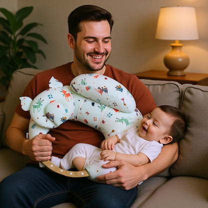 coussin d'allaitement confortable et moment joyeux serenimum chaton blanc