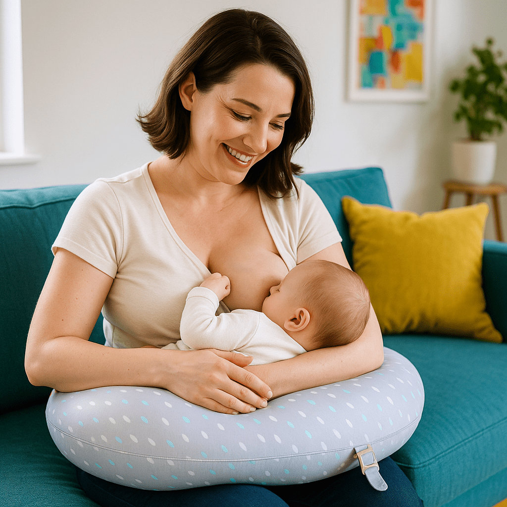 coussin d'allaitement coton doux BabyLuxo Rose