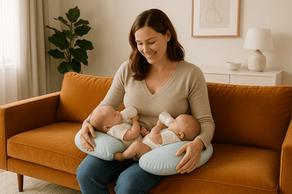 coussin d'allaitement double pour allaitement de jumeaux bambiny rose