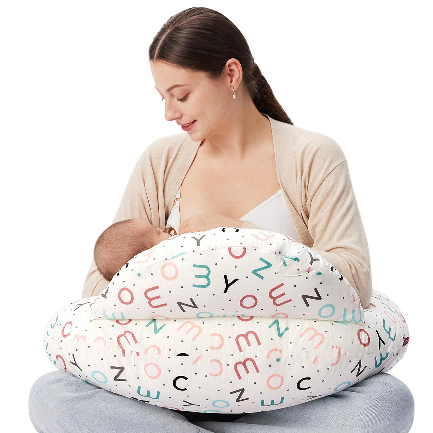 COUSSIN D ALLAITEMENT  lettres TENDRIBEL Blanc