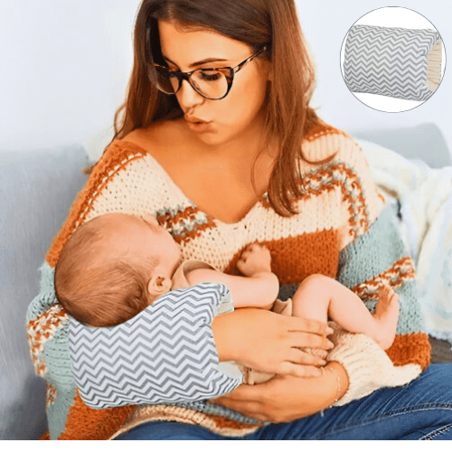 coussin d'allaitement rayures fines grises