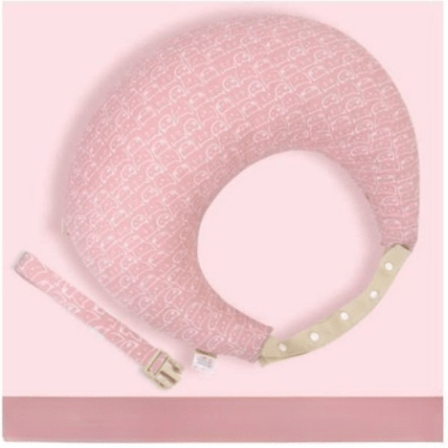 coussin d'allaitement rose avec chats BabyLuxo Rose