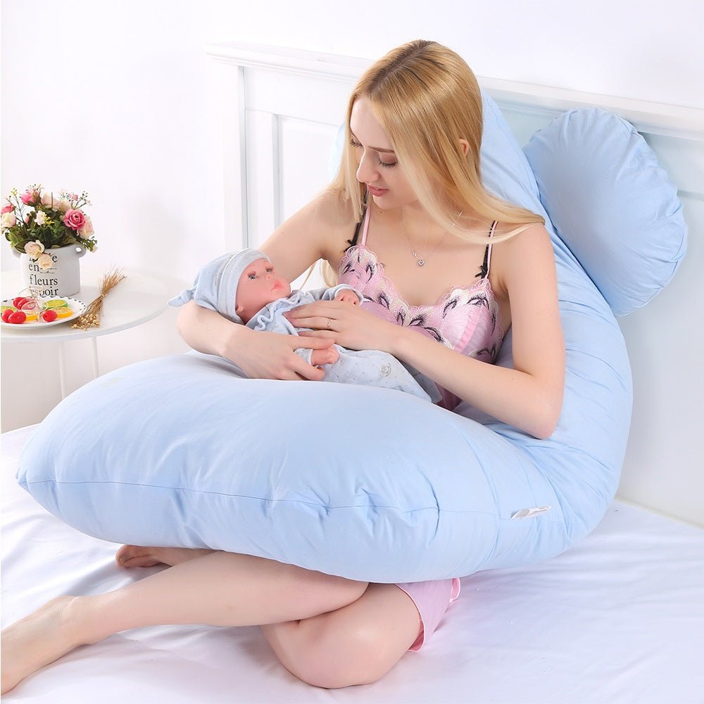 coussin de grossesse support confortable allaitement DouceSérénité Blue Lapin