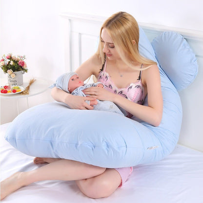 coussin de grossesse support confortable allaitement DouceSérénité Blue Lapin