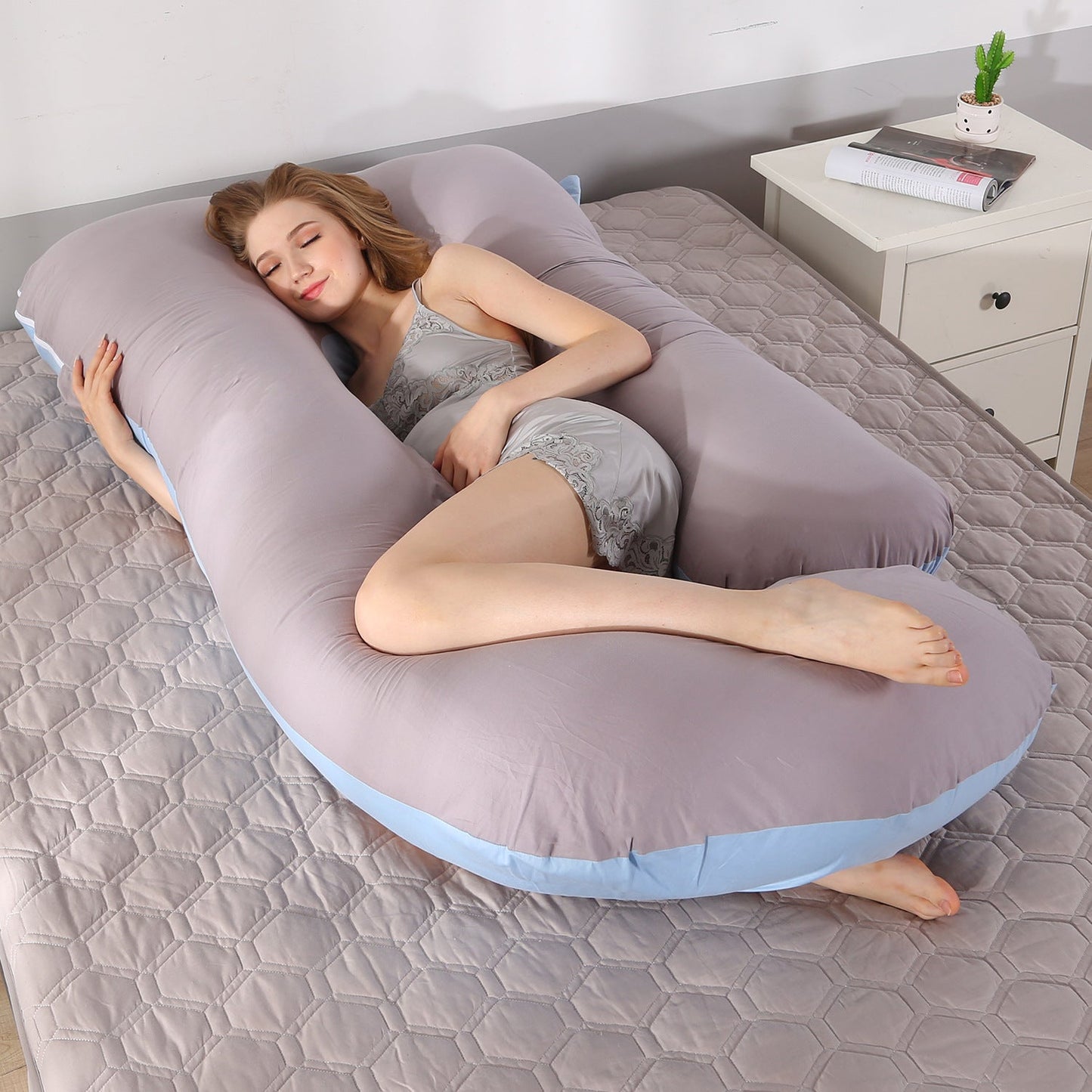 coussin de grossesse support ergonomique maman J-Dormimaman Gris