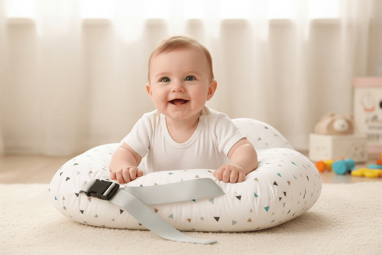 coussin de maternité bébé joyeux temps d'éveil Nubbly Bleu