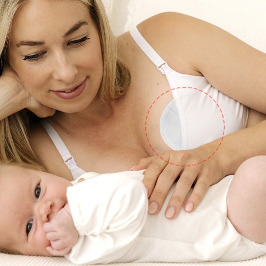 coussinet d'allaitement stable et résistant sein maman Comfortbreasts Blanc