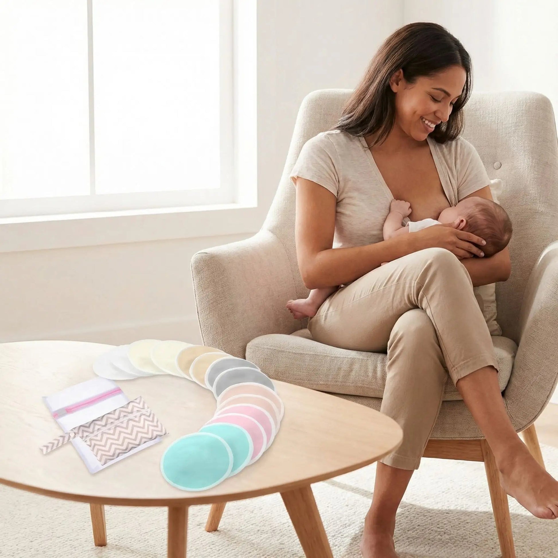 coussinets d'allaitement absorbants et lavables Bamboulav