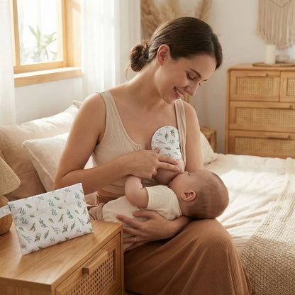 coussinets d'allaitement maman confortable allaitant bébé Bambouni Blanc