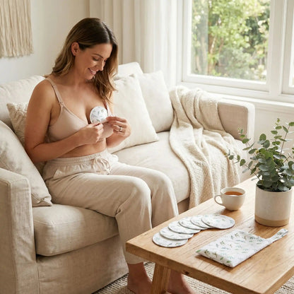 coussinets d'allaitement maman protégeant fuite de lait Bambouni Blanc