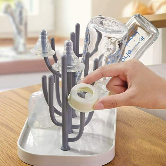 Egoutte biberon modulable et compact sur plan de travail