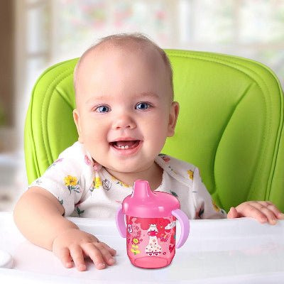 GOBELET POUR BEBE Anti-fuite Bébé Heureux SippyJoy Rose 