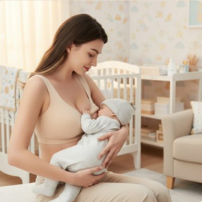 soutien  gorge  allaitement  doux  et  pratique  accès  rapide  beige  crème