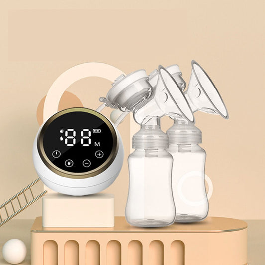 tire-lait-électrique-silencieux-posé-sur-présentoir-portable-bilatéral-noir