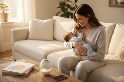 tire-lait-portable-maman-et-bébé-sereins-mains-libres-silencieux-blanc