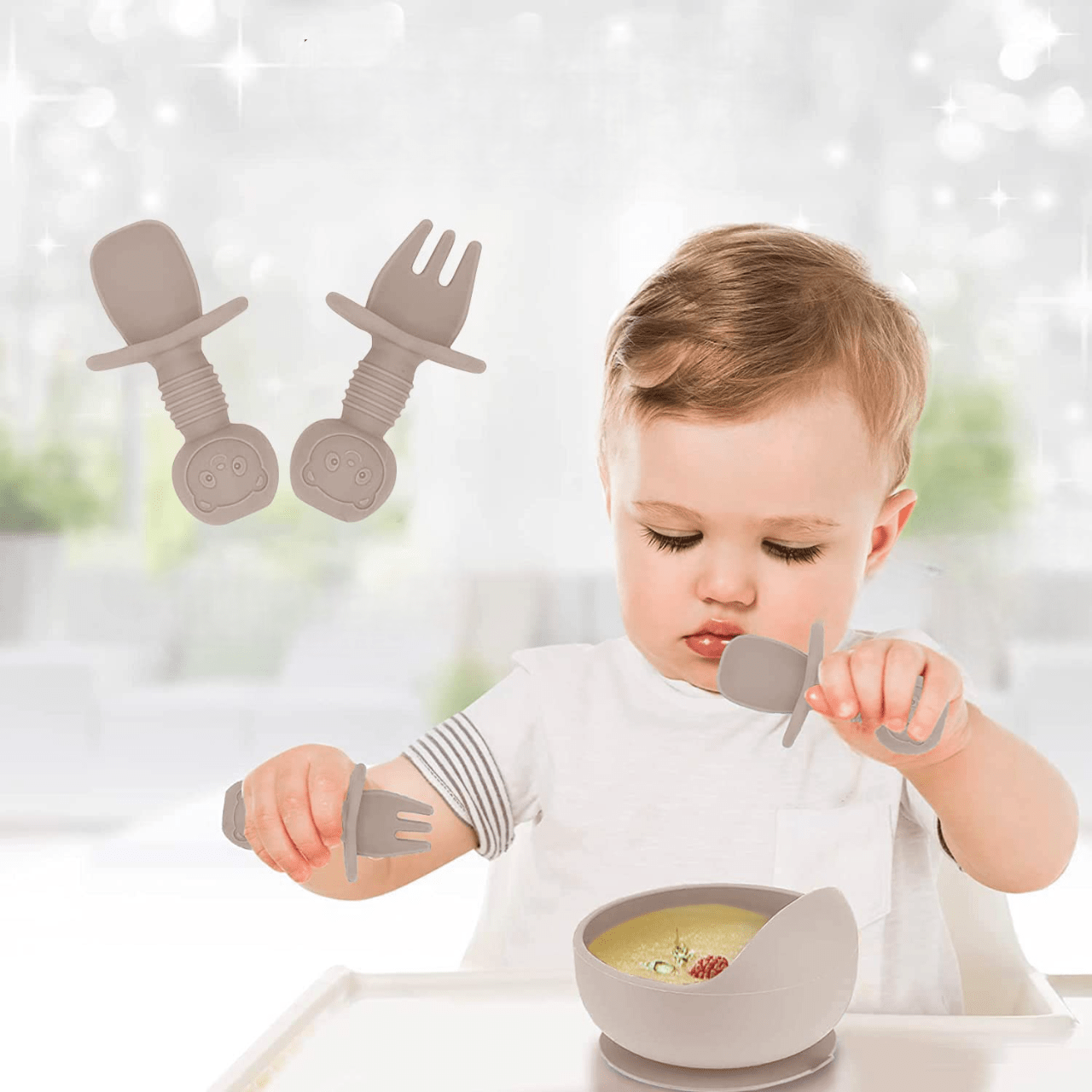 VAISSELLE BEBE Pratique et Sûre TablewareBabySet Beige 